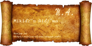 Miklós Alóma névjegykártya